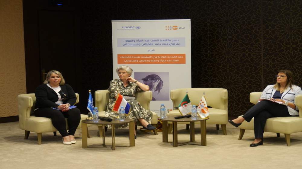 Mme Faiza Bendriss (UNFPA)-Mme Samia Chouchane (UNODC)- SE Mme Janna Van Der Veld (Ambassade des Pays-Bas)