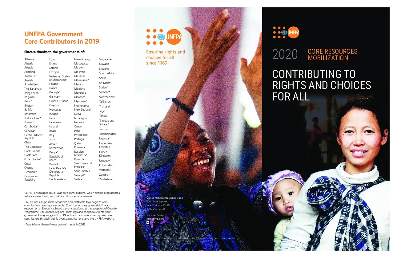 UNFPA 2020 Core Resources Mobilization