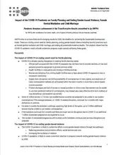 Impact of the COVID-19 Pandemic on Family Planning and Ending Gender-based Violence, Female Genital Mutilation and Child Marriage