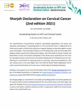 Sharjah Declaration on Cervical Cancer (2nd edition 2021)